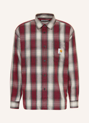 Carhartt Wip Košile Harlin Comfort Fit světle šedá / šedá / červená