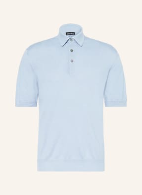 Zegna Pletené Polo Tričko S Hedvábím tmavě modrá