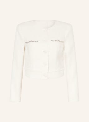 Guess Tweed-Jacke Clothilde Mit Schmucksteinen Und Glitzergarn weiss