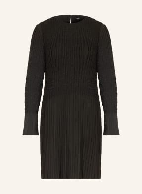 Boss Plisseekleid Doppar schwarz