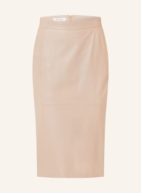 Max Mara Lederrock Ricamo beige