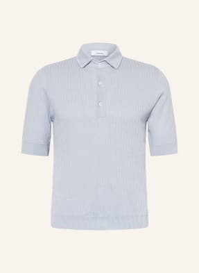 Lardini Pletené Polo Tričko Z Lnu tmavě modrá