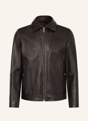 Boss Lederjacke Jogear schwarz