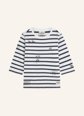Scotch & Soda Tričko S 3/4 Rukávem tmavě šedá / bílá