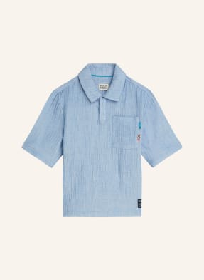 Scotch & Soda Mušelínové Polo Tričko tmavě modrá