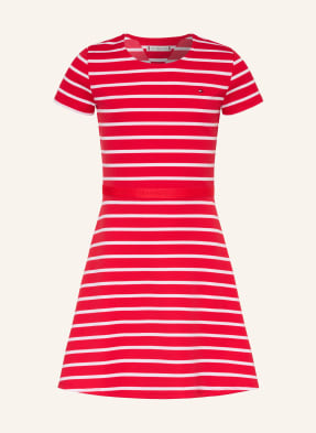 Tommy Hilfiger Jerseyové Šaty červená / bílá