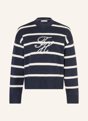 Tommy Hilfiger Svetr tmavě modrá / bílá