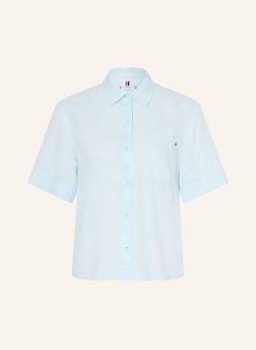Tommy Hilfiger Lněná Košile tmavě modrá