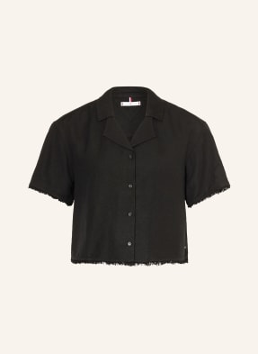 Tommy Hilfiger Blůza S Lnem černá