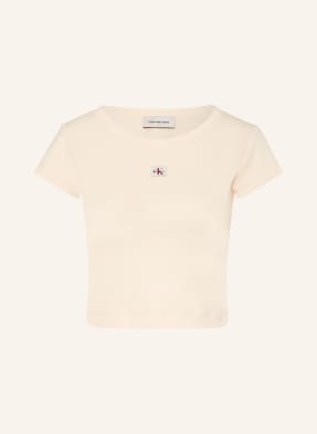 Calvin Klein Jeans Cropped-Shirt weiss