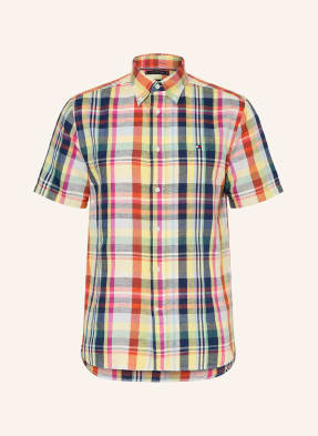Tommy Hilfiger Košile S Krátkým Rukávem, Regular Fit, S Lnem oranžová / růžová / žlutá