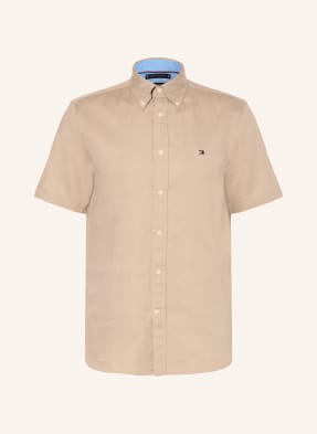 Tommy Hilfiger Kurzarm-Hemd Regular Fit Mit Leinen gelb
