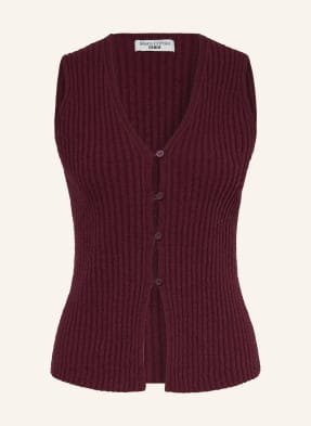 Marc O'polo Denim Pletená Vesta tmavě červená
