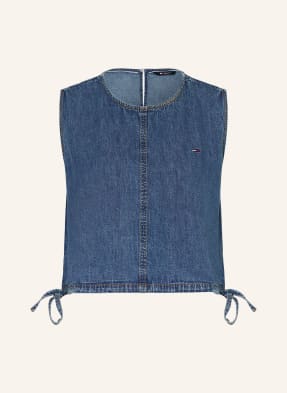 Tommy Jeans Top V Džínovém Vzhledu tmavě modrá