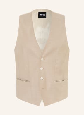 Boss Anzugweste Huge Slim Fit beige