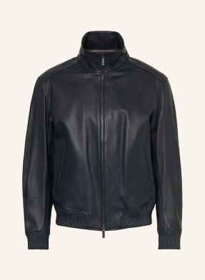 Boss Lederjacke Mamun blau