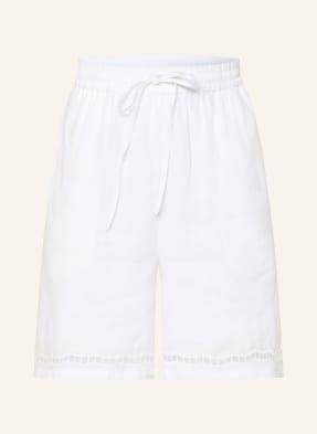 Darling Harbour Leinenshorts Mit Lochspitze weiss