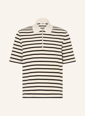 Jil Sander Pletené Polo Tričko béžová / tmavě modrá