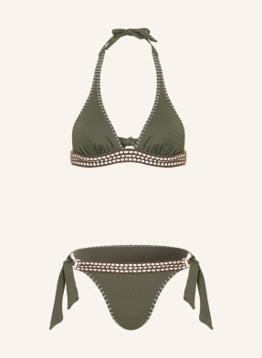 Banana Moon Trojúhelníkové Bikiny Damomadia Marany khaki / krémová