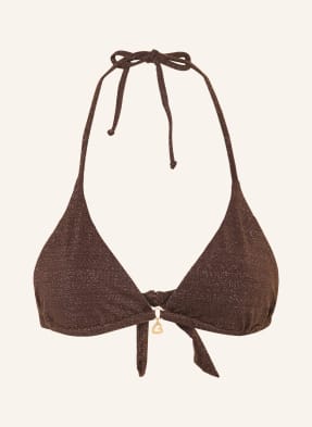 Banana Moon Trojúhelníkové Bikiny Lina Lightglitter S Třpytivou Přízí tmavě hnědá