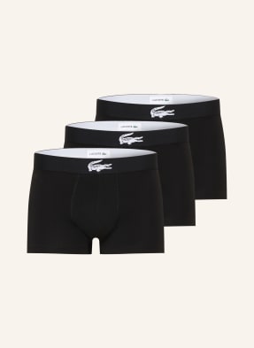 Lacoste 3 Kusy Boxerek černá / bílá