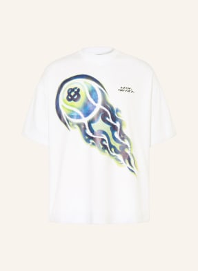 Casablanca Tričko Flaming Tennis Ball bílá / neonově žlutá / modrá