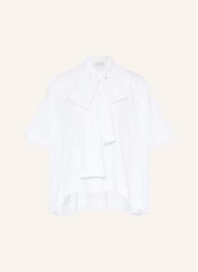 Milano Italy Oversized Blůza S Odnímatelnou Mašlí bílá