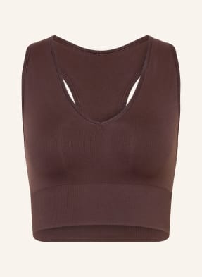 Sweaty Betty Sportovní Podprsenka Stamina Soft Touch tmavě hnědá