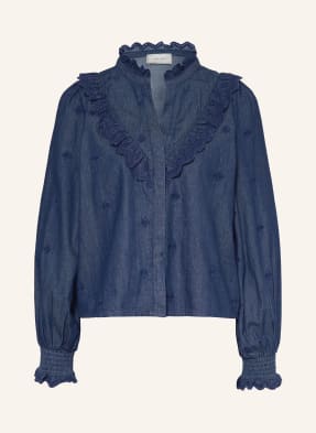 Neo Noir Jeansbluse Degas Mit Rüschen blau