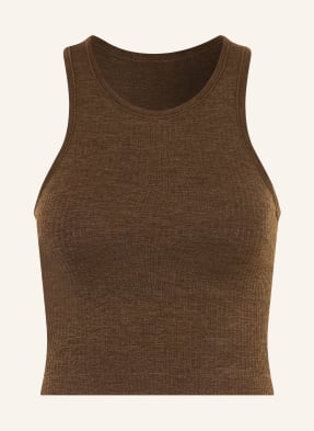 Lululemon Krátký Top Ebb To Street hnědá