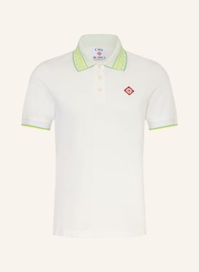 Casablanca Piqué Polokošile Laurel bílá / světle zelená