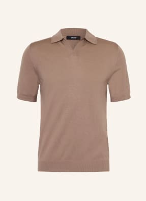 Reiss Strick-Poloshirt Duchie Aus Merinowolle braun