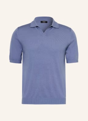 Reiss Strick-Poloshirt Duchie Aus Merinowolle blau