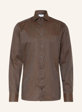 Eton Košile Slim Fit tmavě hnědá