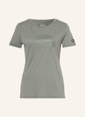 Super.Natural Tričko Tree Of Knowledge S Merino Vlnou khaki