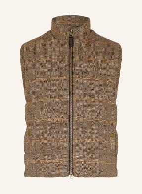 Hackett London Prošívaná Vesta hnědá / koňaková / béžová