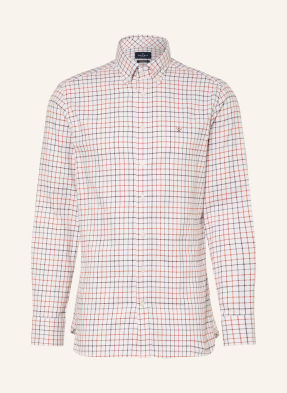 Hackett London Košile Tattersall Tailored Fit krémová / tmavě šedá / lososová