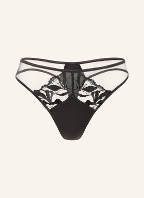 Calvin Klein Kalhotky String Ck Black Floral Lace černá