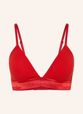 Calvin Klein Trojúhelníková Podprsenka Icon Cotton Modal Metallic červená