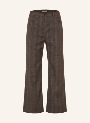 Acne Studios Marlene Kalhoty tmavě hnědá / béžová