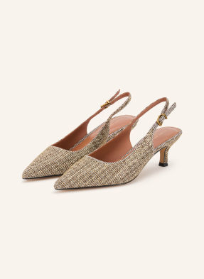 Kurt Geiger Slingpumps Marge S Ozdobnými Kamínky béžová / zlatá / tmavě hnědá
