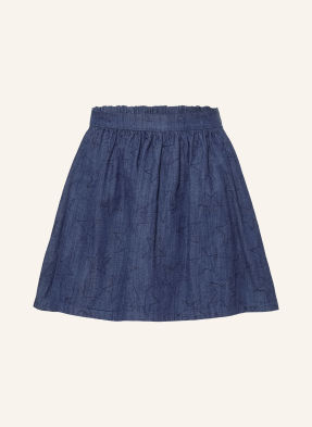 Petit Bateau Džínová Sukně S Výšivkami tmavě modrá