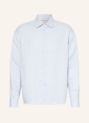 Jw Anderson Košile Raw Edge Comfort Fit Z Lnu tmavě modrá