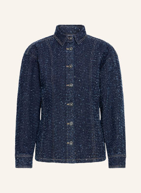 Ichi Džínová Bunda Ihisalia 900010469 dark blue broken denim