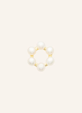Lulu Copenhagen Náušnice Bouquet Circle Earring zlatá / bílá