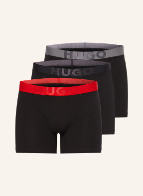 Hugo Balení 3 Ks Boxerek Gift Vega černá / tmavě šedá / červená