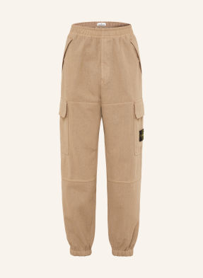 Stone Island Cargohose Loose Fit Aus Flanell beige