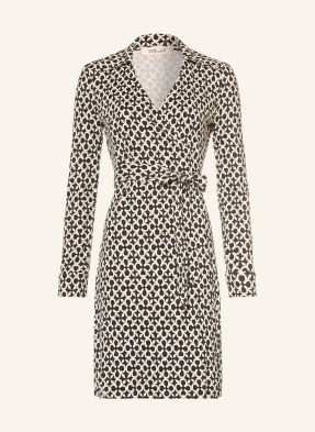 Diane Von Furstenberg Zavinovací Šaty New Jeanne Z Hedvábí černá / hnědá / bílá