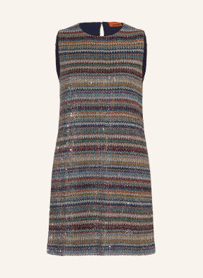 Missoni Pletené Šaty S Flitry A Třpytivou Přízí světle šedá / tmavě červená / modrá