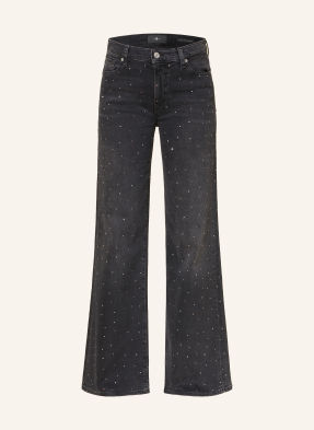 7 For All Mankind Wide Leg Jeans Modern Dojo Mit Schmucksteinen schwarz